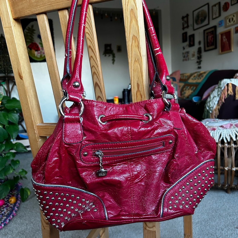 Vintage Red Studded Purse